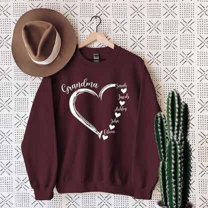 50% OFF❤️Personalized Mama/Grandma Heart Sweatshirt