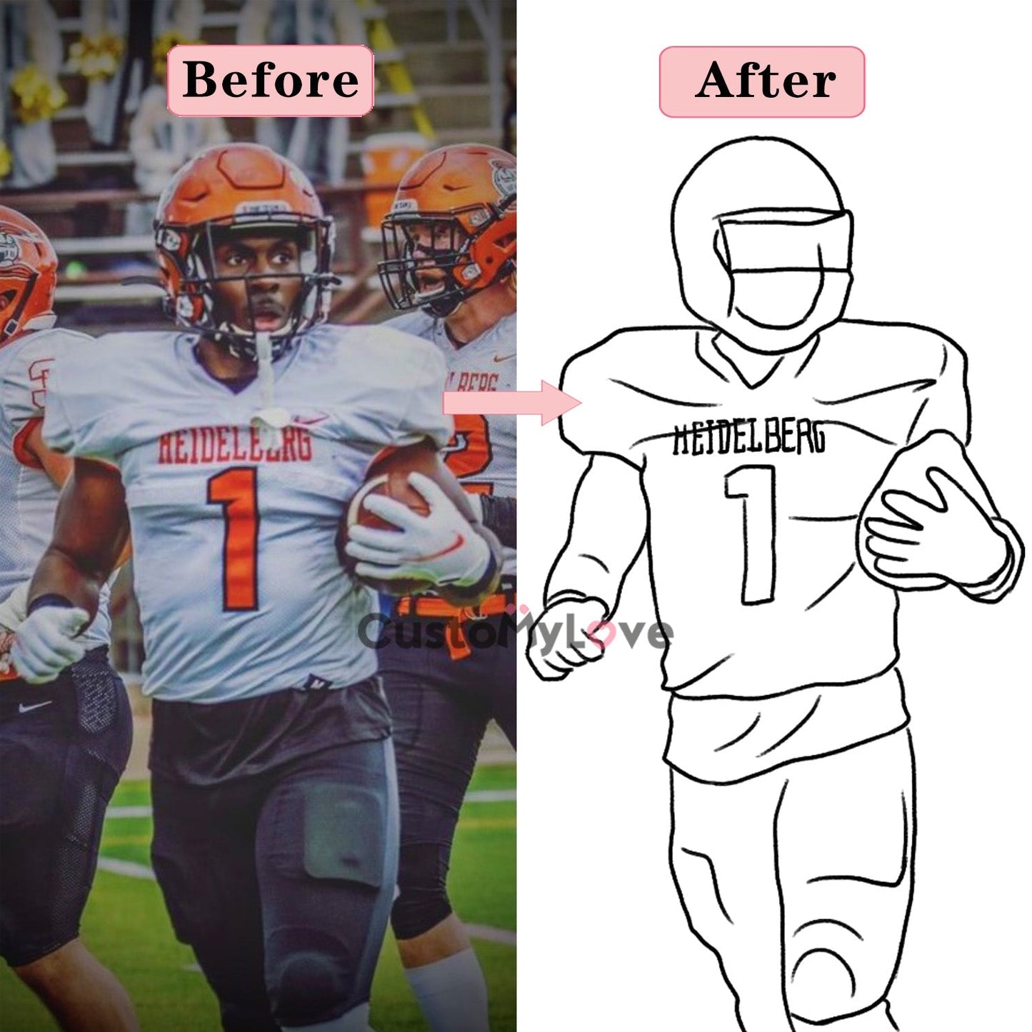 CustoMyLove™ Personalized Picture to Line Drawing (only computerfiles)