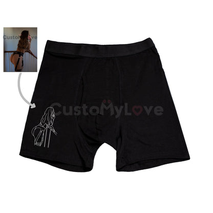 Personalized Photo Line Drawing Men's Underwear Boxers