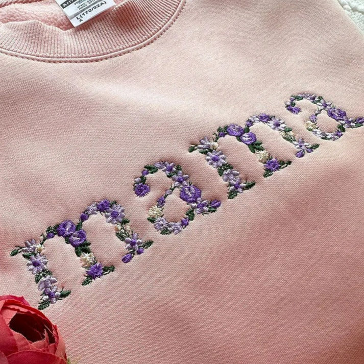 50% OFF🌸Personalized Floral Mama Sweatshirt