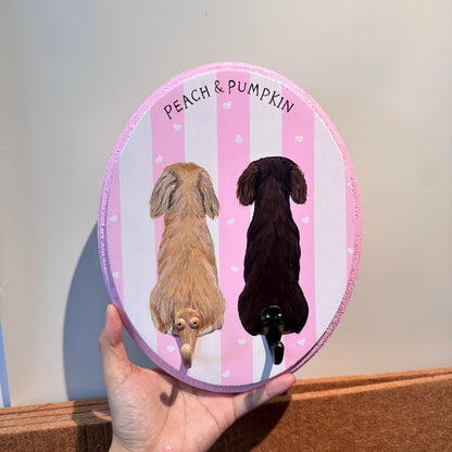 50% OFF🔥Custom Hand-Painted Pet Portrait Leash Hanger