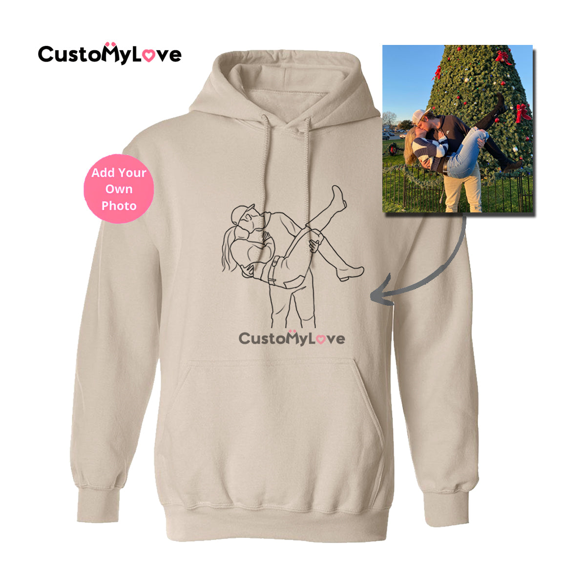 50% OFFđ„PERSONALIZED PHOTO LINE DRAWING HOODIEđSWEATSHIRT