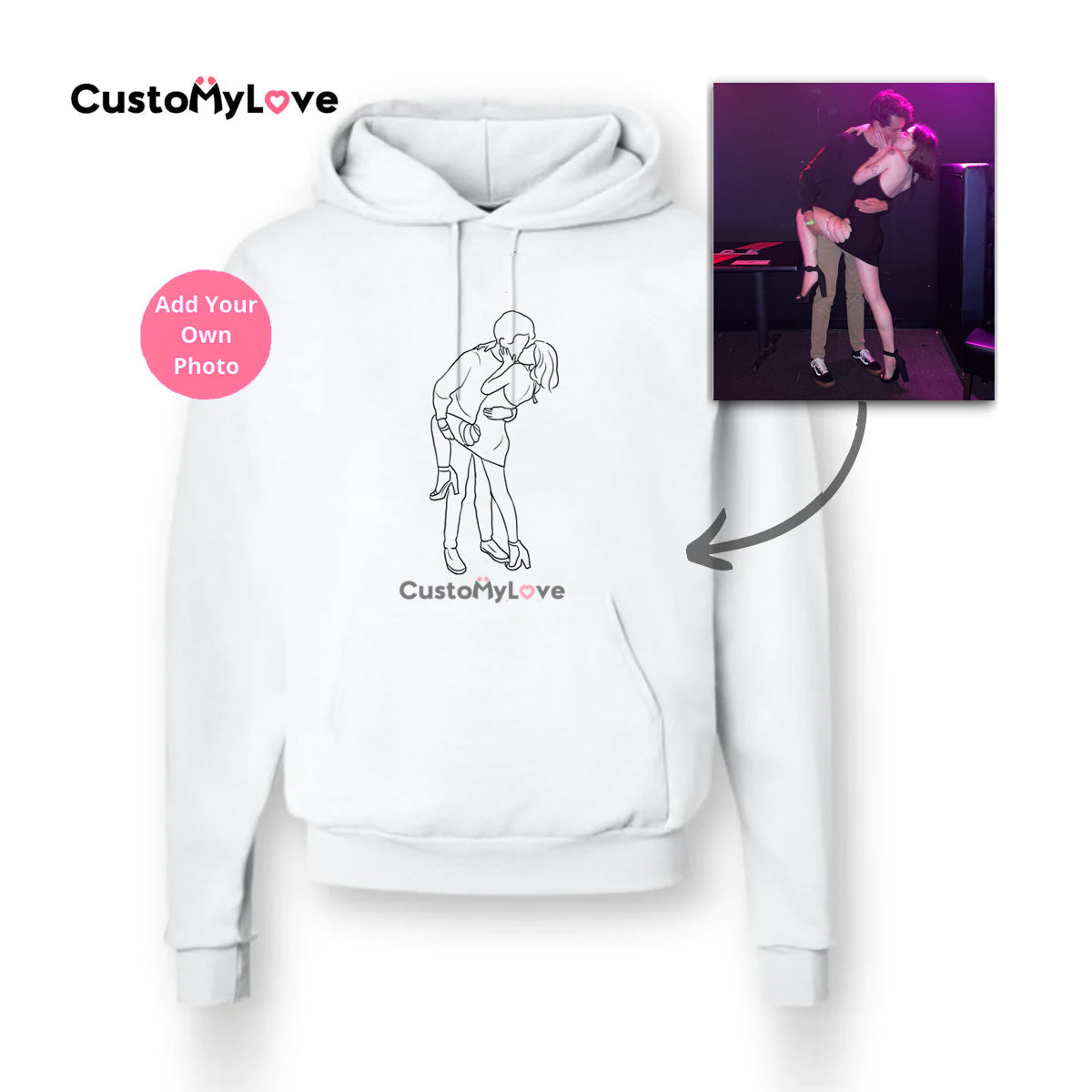 50% OFFđ„PERSONALIZED PHOTO LINE DRAWING HOODIEđSWEATSHIRT